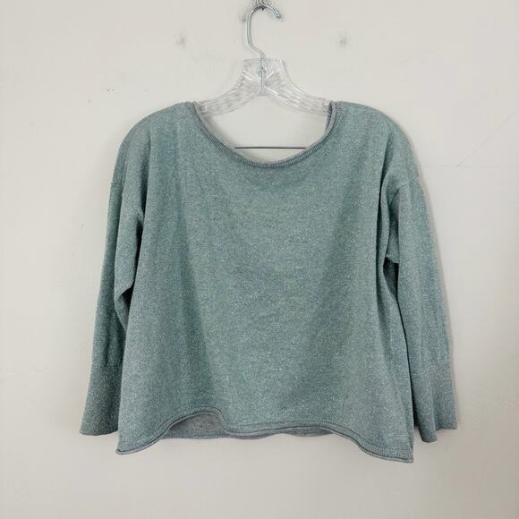 Victorias Secret Green Oversized Cropped Knit Sweater Women’s Size S - Picture 1 of 8
